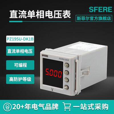 江苏PZ195U-DK1B带4~20mA变送输出智能数显直流单相电压表