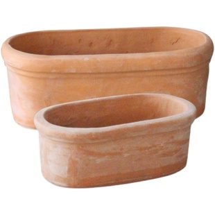 小号长条盆红陶盆粗陶长方拼盘多肉盆种菜槽小型箱陶瓷土陶