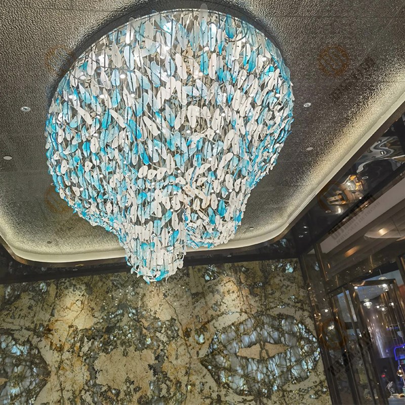 现代简约包厢吊灯酒店大堂餐厅高档包间别墅客厅圆形玻璃水晶灯具