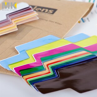 n色温片相顶闪光灯热靴灯色片拍摄影彩色纸卡挡光板