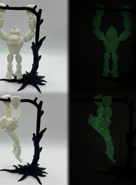 3D打印大猩猩挂树送树枝模型卡通公仔彷真动物家居装饰系摆件