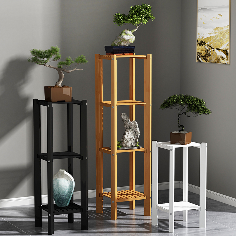 实木花架室内客厅地面多层花盆架子阳台置物架吊兰绿萝.楠竹花架