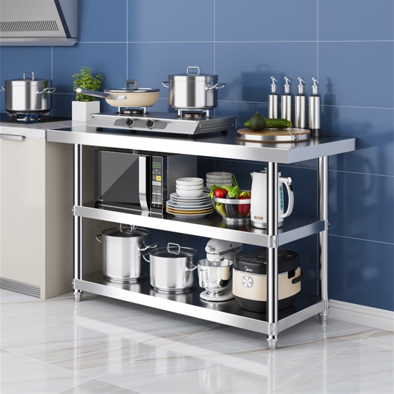 包邮拆装双层三层不锈钢s工作台桌柜饭店厨房操作台包装台面台面