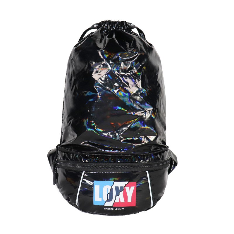 户外运动多功能超轻皮肤包可w折叠抽绳束口双肩包男士皮膜腰包定