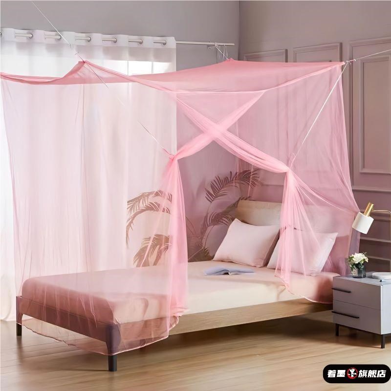 家用落地式蚊帐1.8X2米大床传统老式农村大床便宜出租房卧室文帐