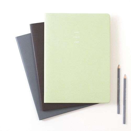 韩国Full高级皮面2年周计划月循环日程本商务办公大记事本子