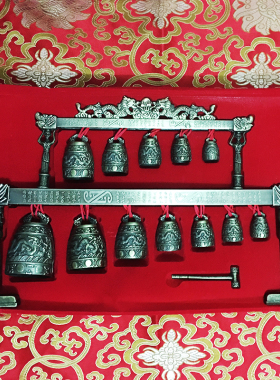 中式汉唐仿铜层编钟婚庆婚礼迎宾区摆件家居装饰仿古青铜器工艺