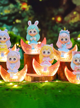小熊小猫小鹿狐狸灯独角兽工艺品摆件青蛙小猪小象小鸡造型不倒翁
