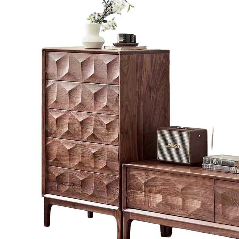 北欧实木电视柜现代简约客厅茶几家D用卧室斗柜抽屉收纳柜地柜组