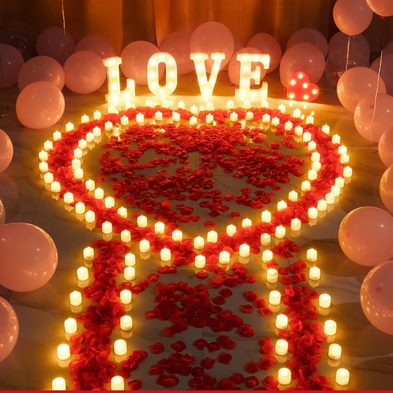 求婚室内布置表白浪漫网红套餐告白仪式感创意Q用品气球场地蜡烛
