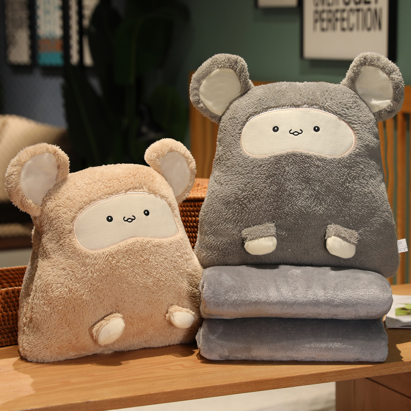 汽车抱枕被子两用二合一毛毯办公室车用午睡枕头空调被可收纳夏季