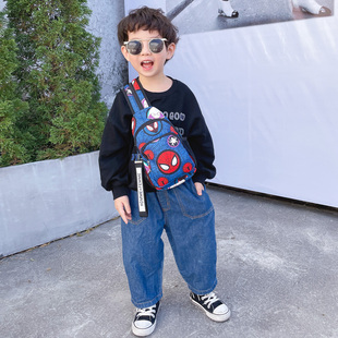 儿童胸包男童多功能肩小背包帅气萌蜘蛛侠春游秋游休闲旅游小包