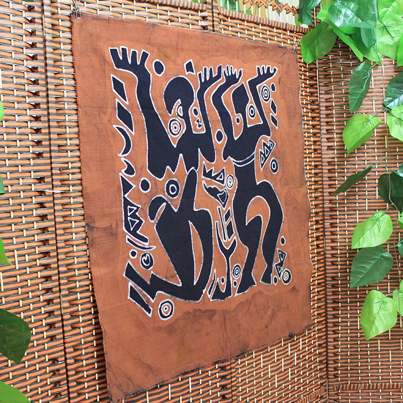 蜡染画人舞布艺挂画酒吧餐厅装饰壁画抽象背景画云南手工艺礼品