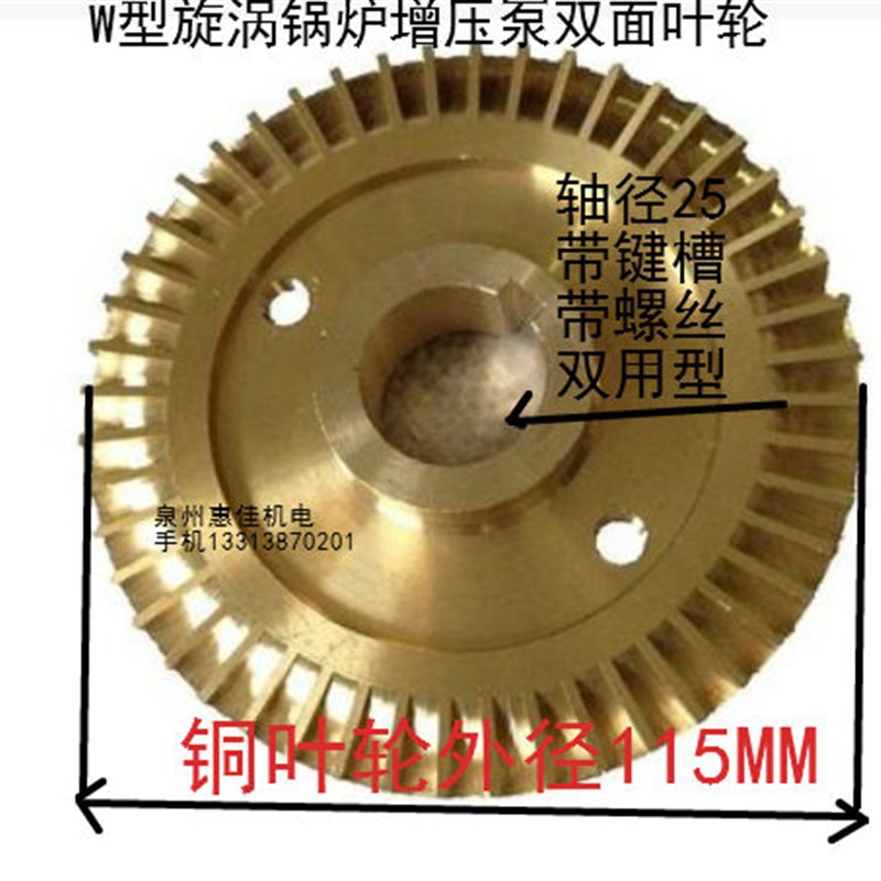 W型旋涡锅炉40W6.5-130-4KW双面叶轮消防系统稳压泵25*115铜叶轮