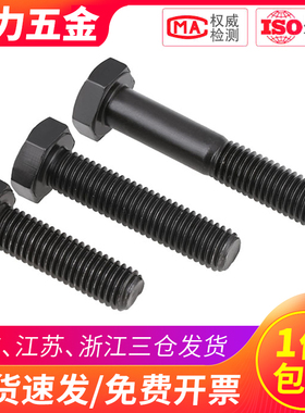 12.9级发黑全牙外六角螺丝螺栓M6*10x12x20x35x50x60x80x90x100mm