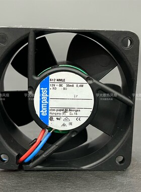 正品原装德国EBMpapst风扇TYP612NMLE 6CM 12V 0.4W 6025风扇