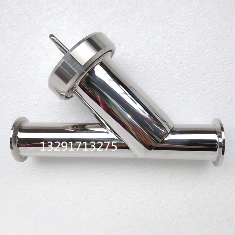 304快装Y型过滤器不锈钢管道过滤器食品级快开卡盘快装过滤器焊接
