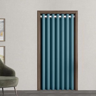 窗帘免打孔遮阳遮光帘门帘穿杆空调挡风加厚厨房隔离油烟帘子挂钩