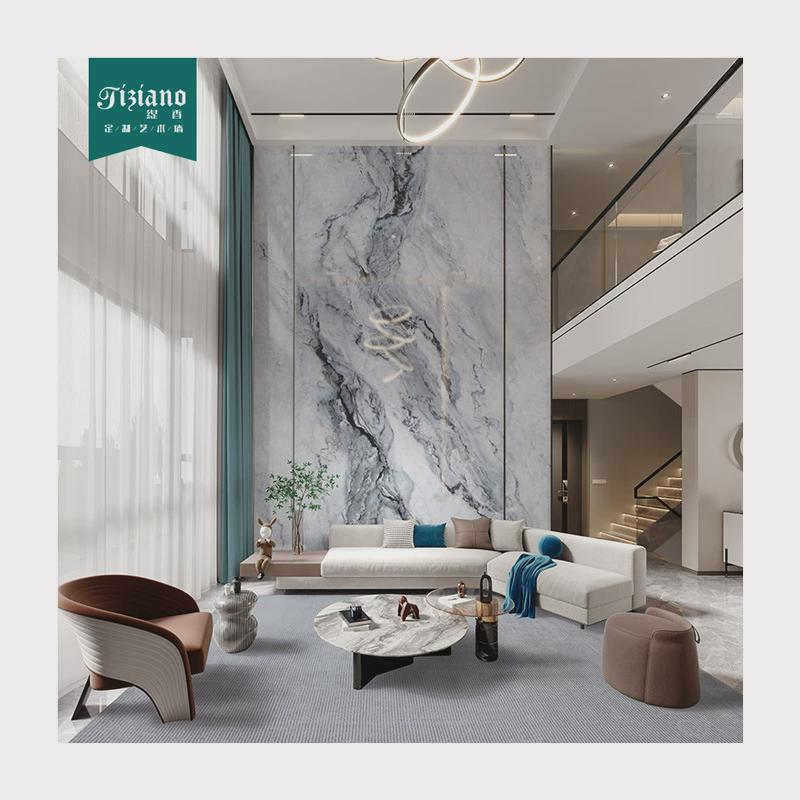 缇香轻奢岩瓷砖壁画罗马柱背景墙板大理石客厅电视Y墙罗马柱边框