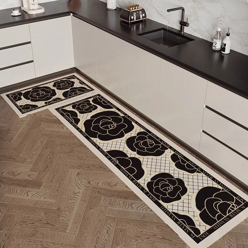轻奢高级感厨房地垫防滑防油可擦免洗长条脚垫家用门垫2025新款,居家布艺,厨房地垫,淘宝优惠券,粉丝福利购,淘宝优惠卷