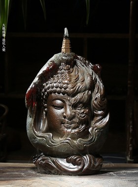 中式王顺一念善j恶倒流香炉 创意陶瓷如来禅意摆件家用檀香炉礼品
