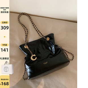 南风Chio2nd 精致斜挎小包包女黑色时髦通勤链条包 托特包2025新款