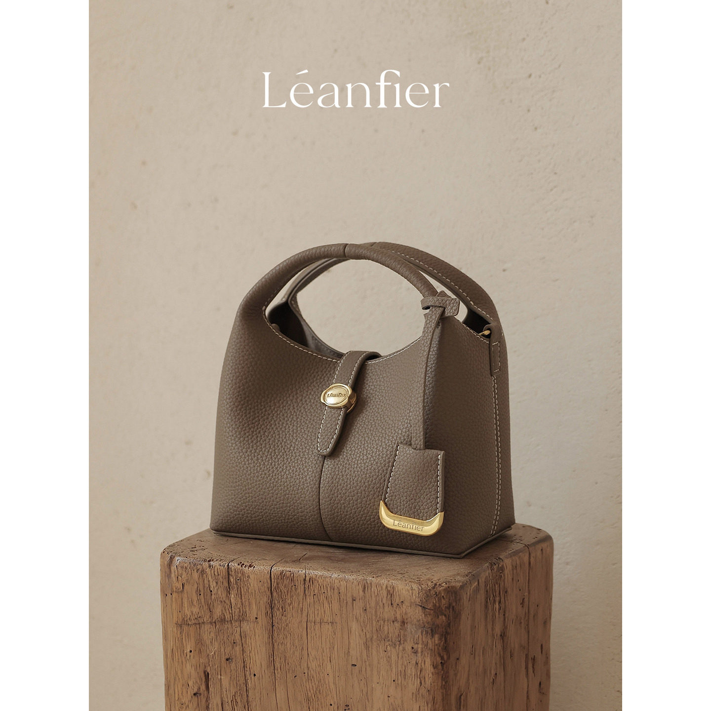 Léanfier南风高端牛皮手提包