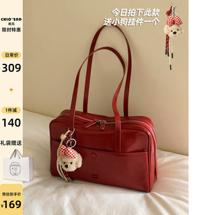 南风Chio2nd 单肩斜挎包 枕头包保龄球包红色婚包手提包女2025新款
