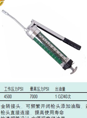 世界工具 透明管黄油枪 97206 400CC