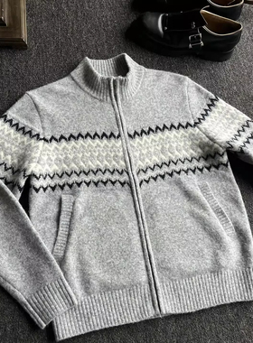 Stay the Night费尔岛毛衣开衫外套男款秋冬半高领拉链针织衫夹克