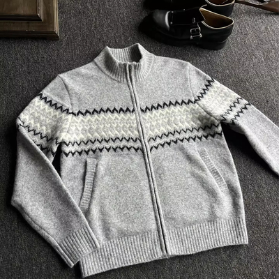 Stay the Night费尔岛毛衣开衫外套男款秋冬半高领拉链针织衫夹克