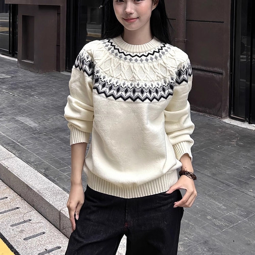 stay the night费尔岛绞花毛衣男款秋冬慵懒高级感针织衫打底内搭