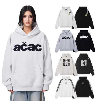 【Achock同】acac系列潮牌简约贴布刺绣连帽卫衣美式套头外套