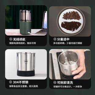 充电磨粉机五谷杂粮粉碎机家用小型打粉机超细研磨器干磨打碎机