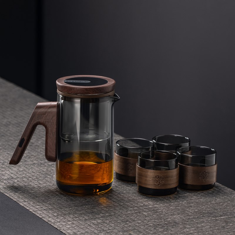 2024新款泡茶壶茶水分离全玻璃内F胆一键过滤飘逸杯泡茶神器茶具