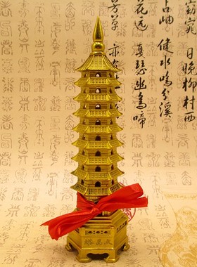 黄铜文昌塔c摆件七层九层13层铜塔真铜文昌塔办公室学生书桌装饰
