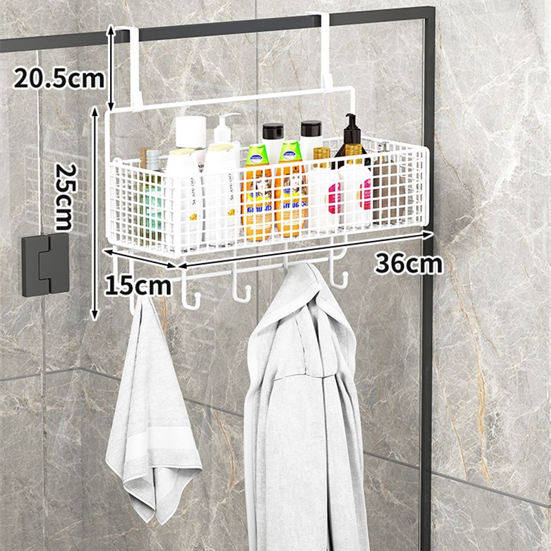 沐浴房挂架免打孔卫生间置物架冲凉房F洗澡间毛巾收纳架玻璃门挂