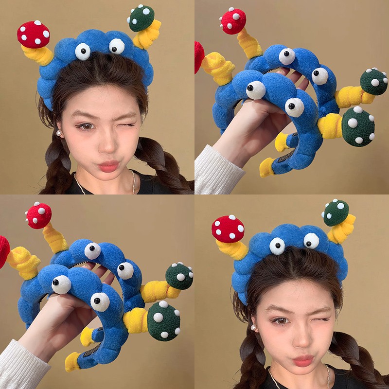 可爱搞怪扭扭棒大眼仔洗脸发卡