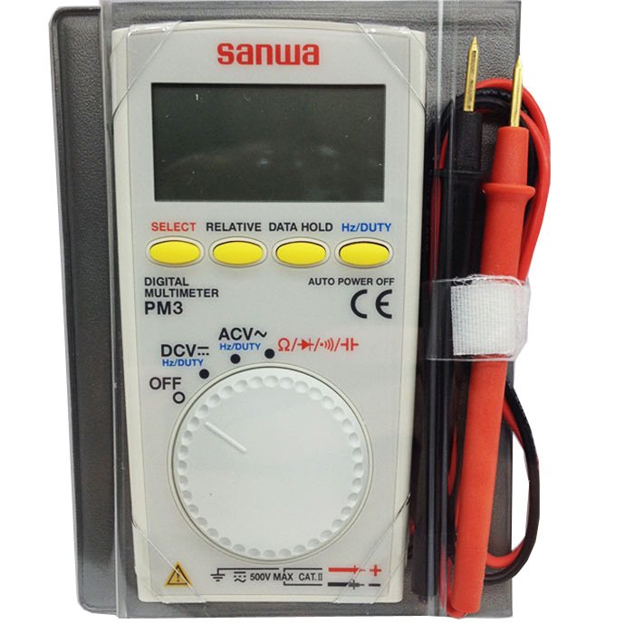 日本SANWA三和PM3笔记本式数字万用表电压电阻电容频率超薄卡片表