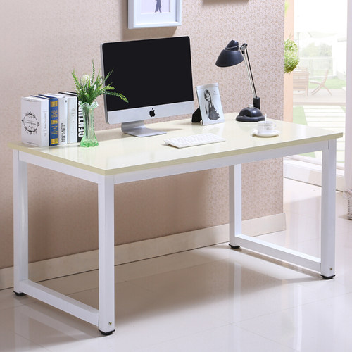 苏美特电脑桌家用建议组合桌木质钢架桌长条桌台式现代简约工作台