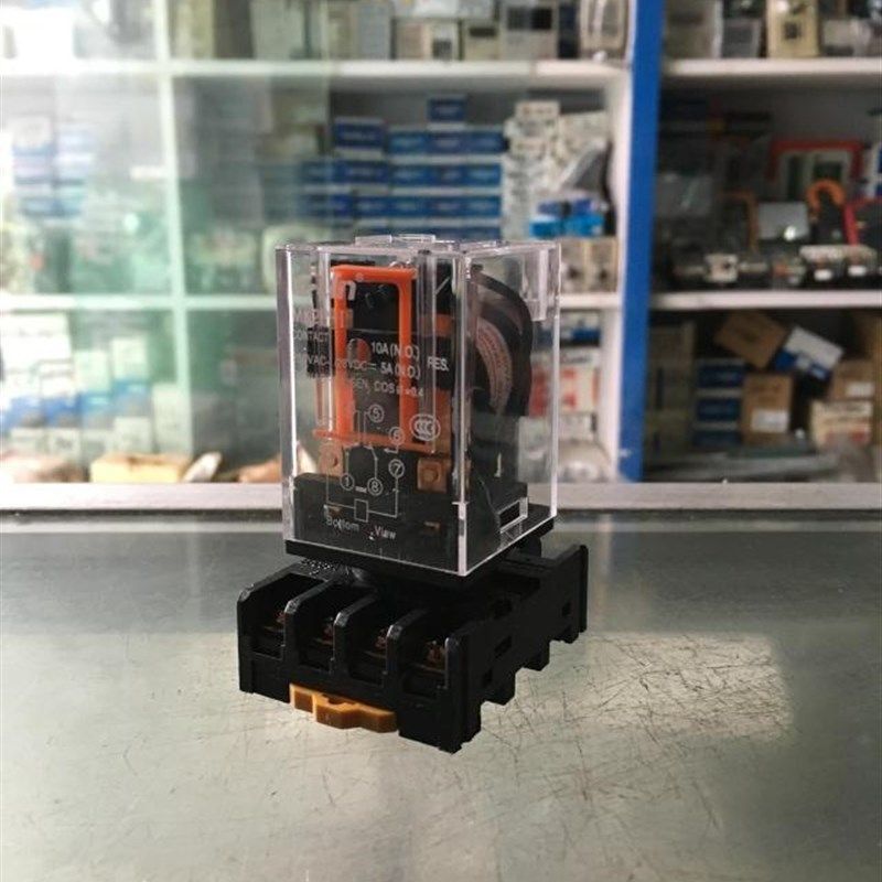 欣灵小型电磁继电器中间继电器HHC70/2-1 MK2P-I 8只圆脚 带底座