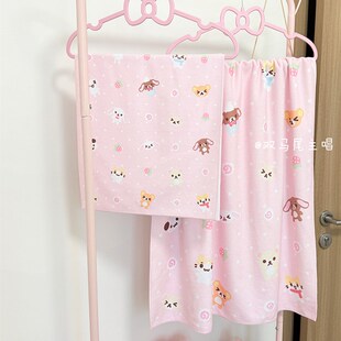双马尾主唱 萌物大杂烩浴巾宿舍成人儿童吸水柔软浴室毛巾可爱萌