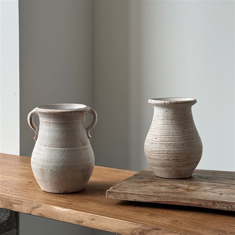 覆古花瓶手工粗陶罐侘寂风土陶y做旧坛子插干花客厅民宿高级感摆