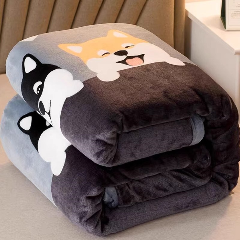 【两条装】空调毯金貂绒加厚毛毯珊瑚法兰绒毯Q单人双人毛毯子床