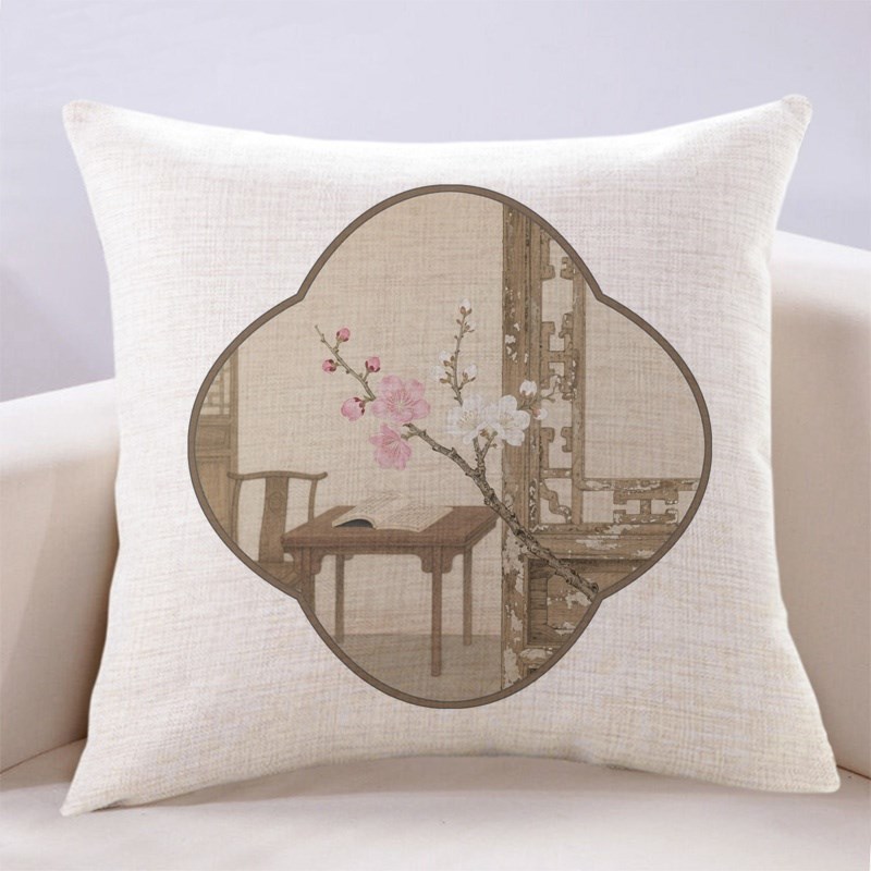 宋氏美学新中式梅兰竹菊客厅沙发抱枕中古酒店床上靠Y垫中国风靠