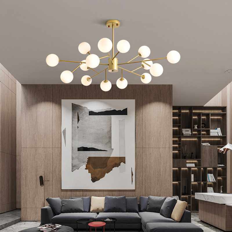 北欧轻奢客厅分子魔豆吊灯现代简约创意餐厅卧室玻璃灯饰网红灯具