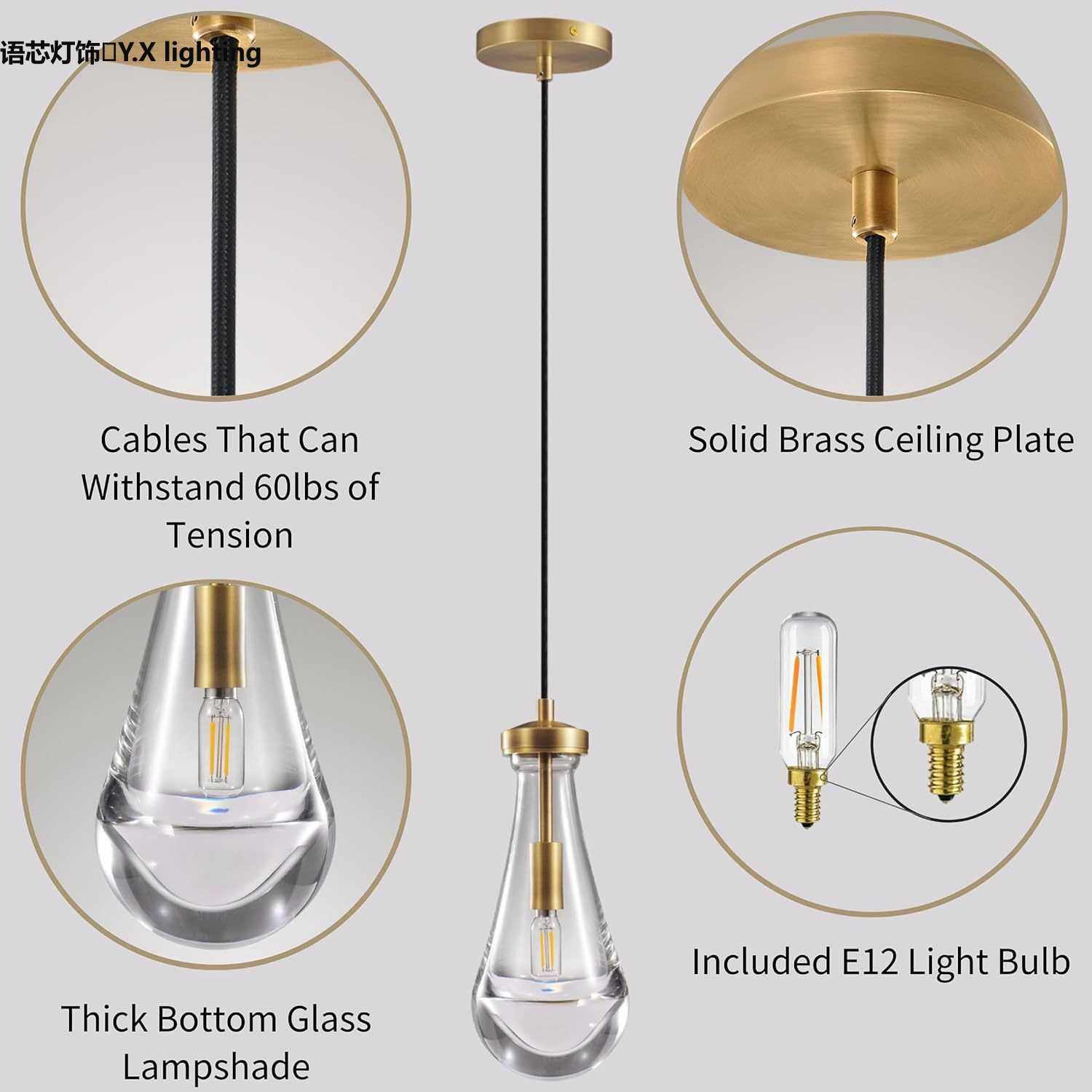 现代简约轻奢水滴吊灯吧台卧室书房床头水晶吊灯商用民宿公寓灯饰