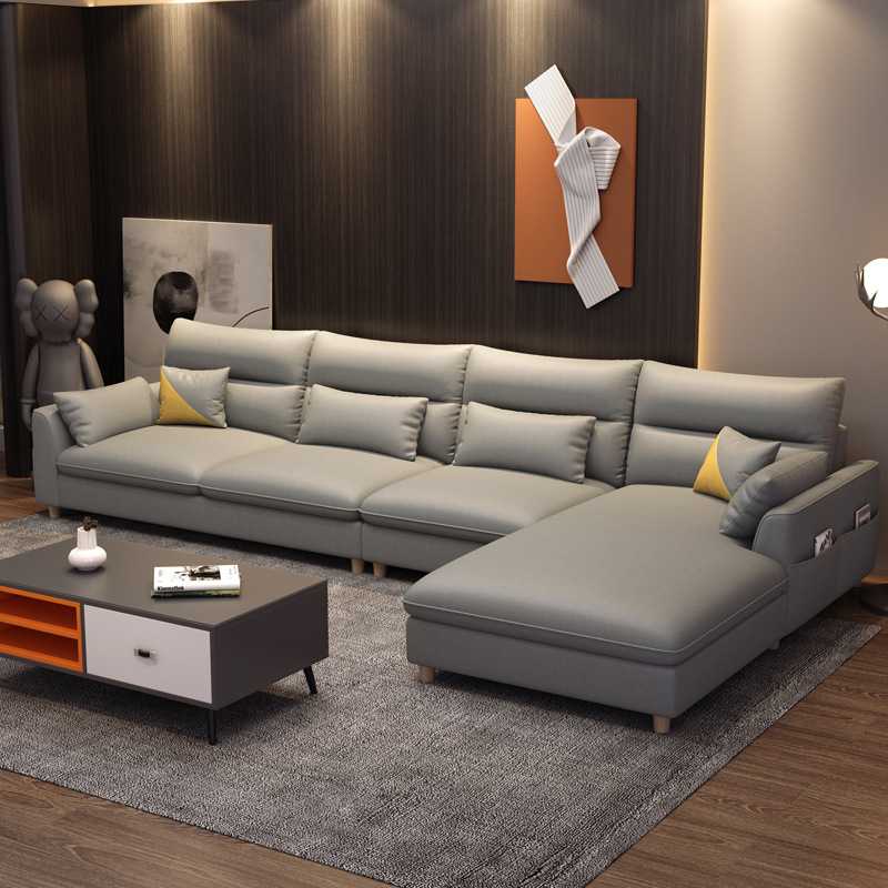 北欧免洗科技布艺沙发小户型简约现代客厅转角乳胶布组合沙发家具