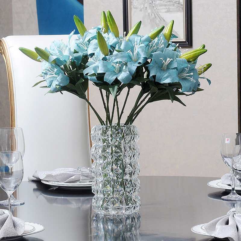 欧式水晶透明花瓶卧室客厅插花花瓶新房装饰摆件乔迁结婚礼物