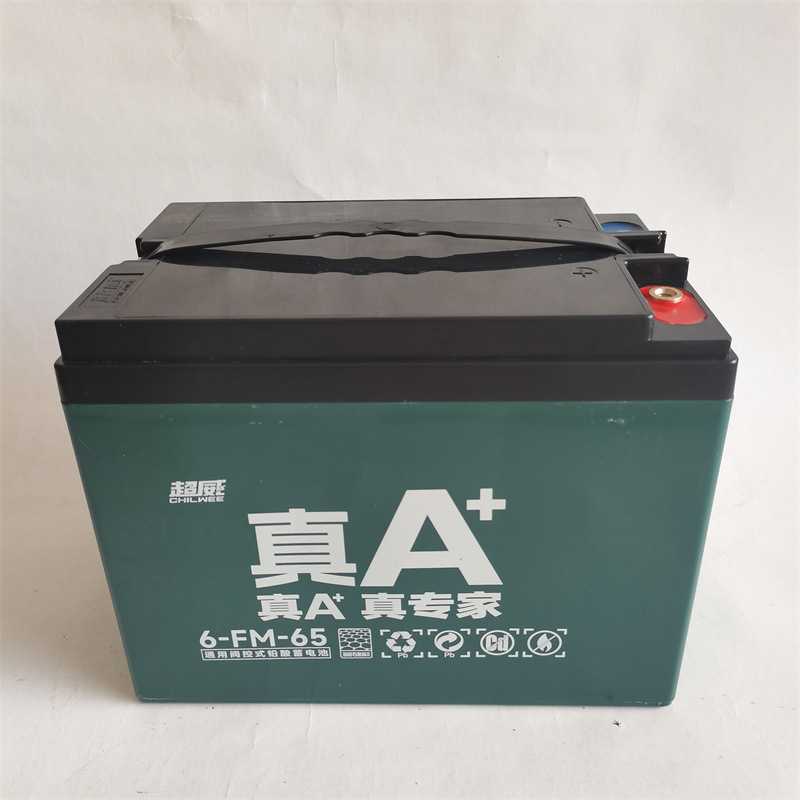 厂家供应超威48V60V58真A+系列6-FM-65电动三轮车用铅酸蓄电池